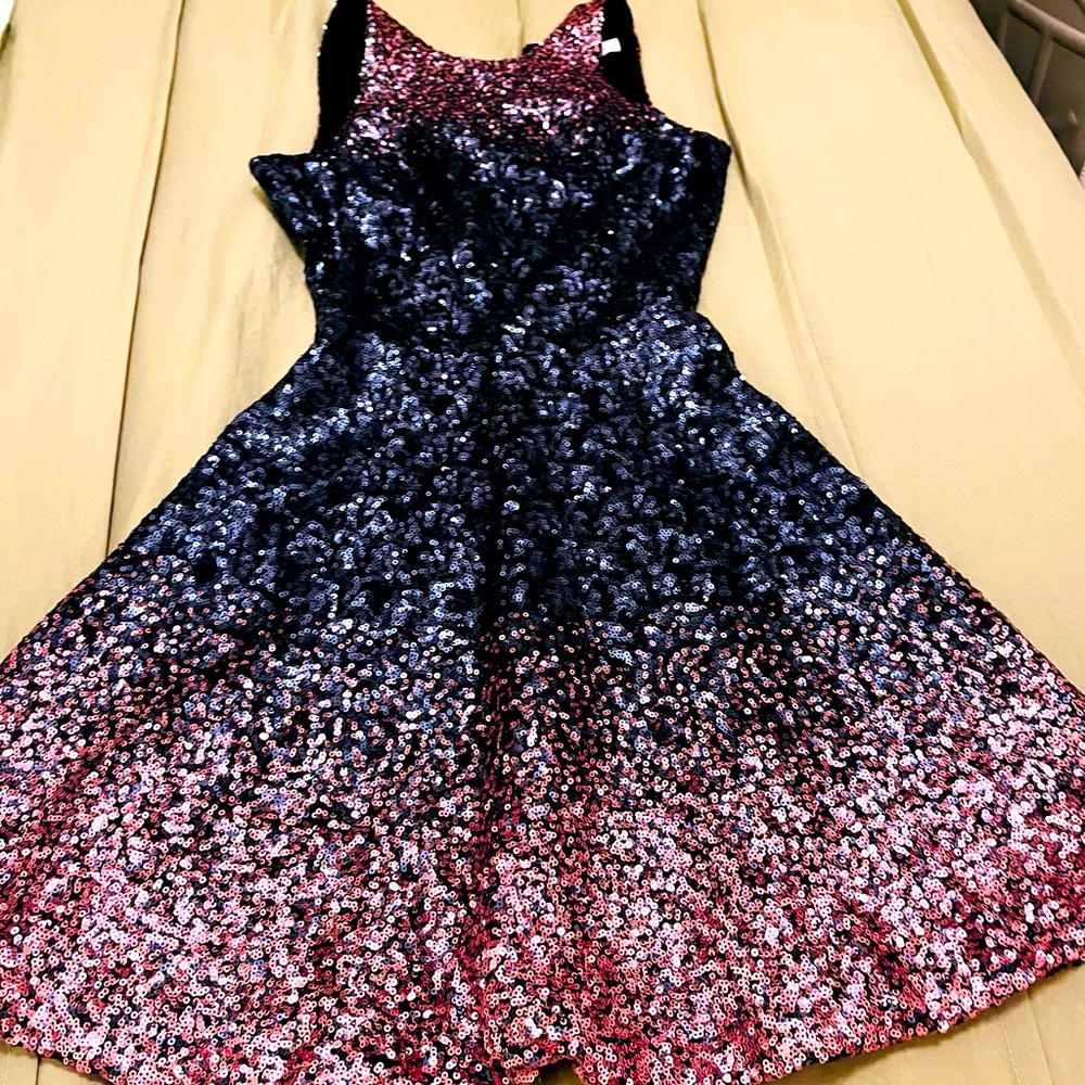 Dress the Population Ombré Sequin Cocktail Dress